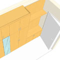 Zárható beépített szekrény 3D terv